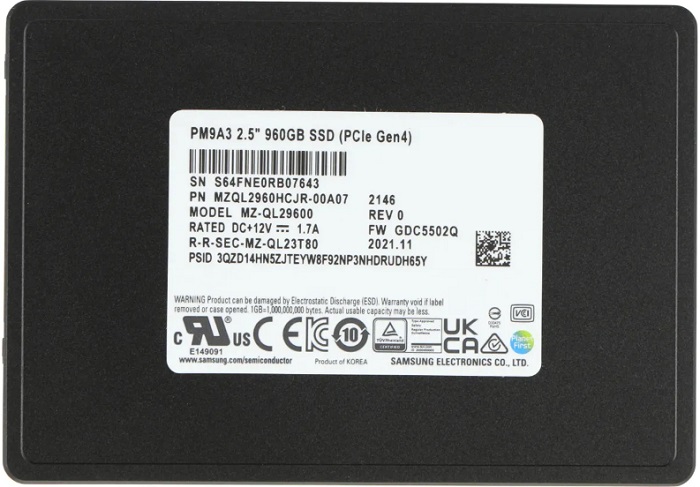 SSD-накопитель для сервера Samsung PM9A3 - Миниатюра 1