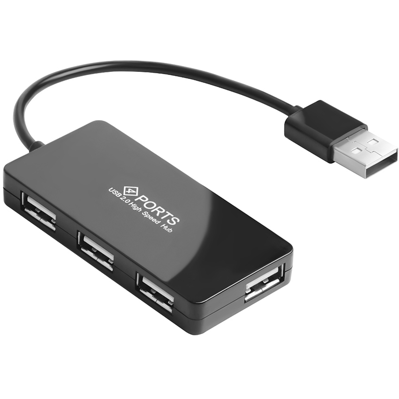 Greenconnect USB 2.0 Разветвитель GCR-UH244B на 4 порта 0,15m , black Greenconnect GCR-UH244B - Миниатюра 1