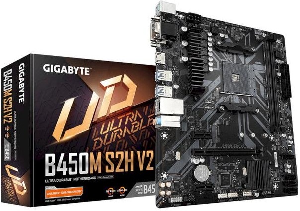 Материнская плата AMD B450 Gigabyte B450M S2H V2 - Миниатюра 1