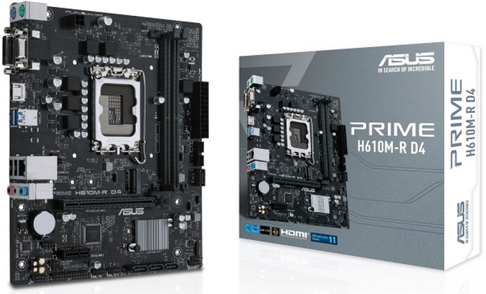 Материнская плата intel H610 Asus PRIME H610M-R D4-SI - Миниатюра 1