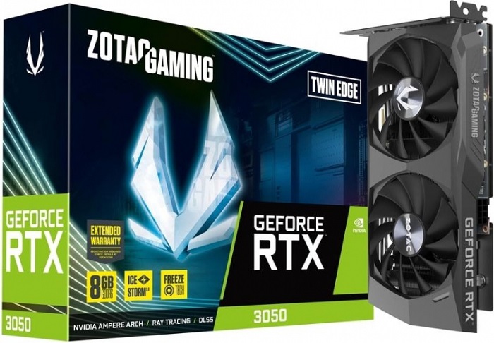 Видеокарта nVidia RTX 3050 Zotac GAMING RTX 3050 Twin Edge - Миниатюра 1