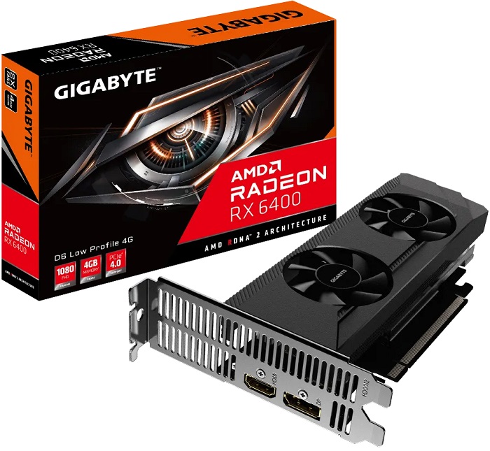 Видеокарта AMD Radeon RX 6400 Gigabyte GV-R64D6-4GL