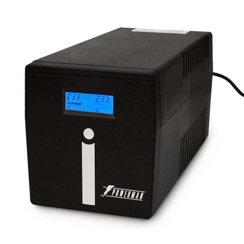 ИБП POWERMAN Smart Sine 1000, LCD, линейно-интерактивный, 1000ВА, 700Вт, 4 евророзетки с резервным питанием, USB, батарея 12В 7Ач 2 шт., 353мм х 149, - Миниатюра 1