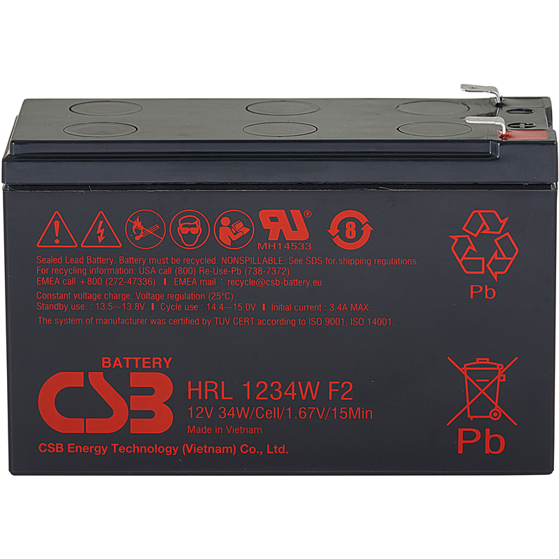 Батарея CSB серия HRL, HRL1234W F2 FR, напряжение 12В, емкость 8.5Ач - Миниатюра 1