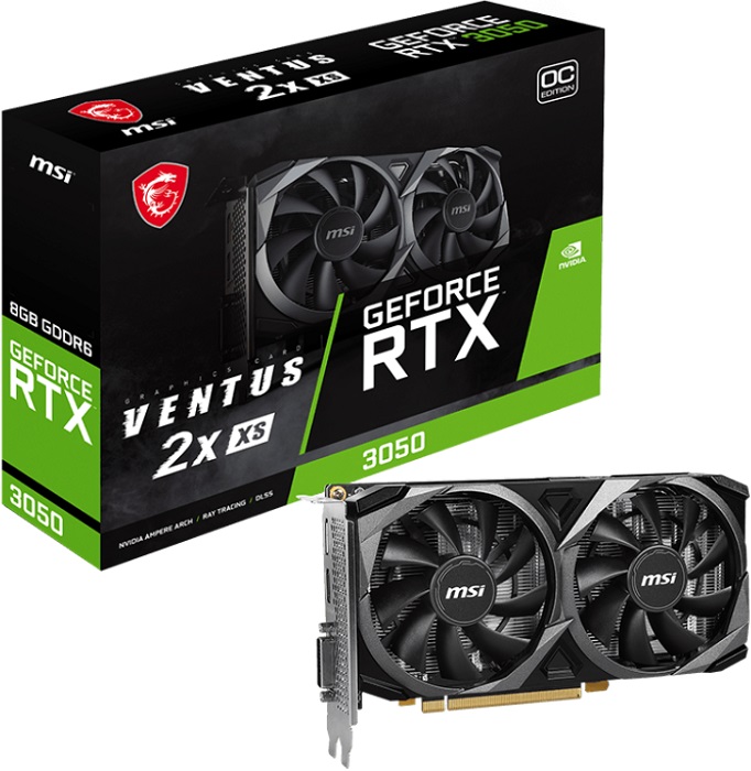 Видеокарта nVidia RTX 3050 MSI RTX 3050 VENTUS 2X XS 8G OC