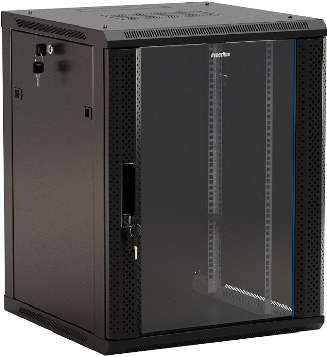 Шкаф коммутационный Hyperline TWB-1866-GP-RAL9004 - Миниатюра 1