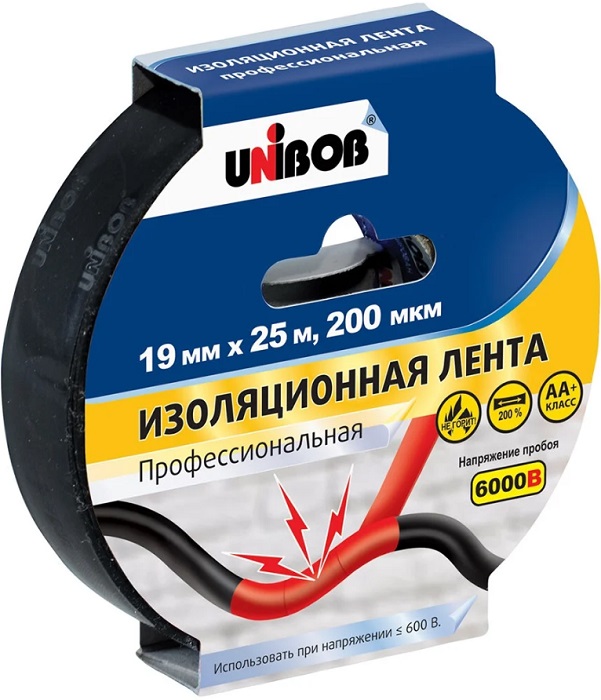 Изолента ПВХ 19мм х 25м Unibob