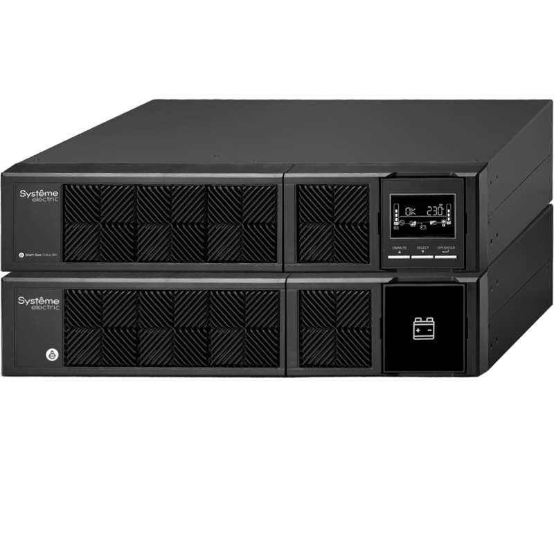 ИБП Systeme Electric Smart-Save Online SRV 3000 ВА, конвертируемый форм-фактор 4U, 230 В, 6 розеток IEC C13 + 1хС19, SmartSlot, LCD, USB HID, версия - Миниатюра 1