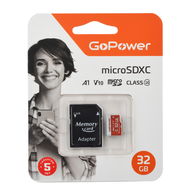 Карта памяти microSD GoPower 32GB Class10 UHS-I - Миниатюра 1