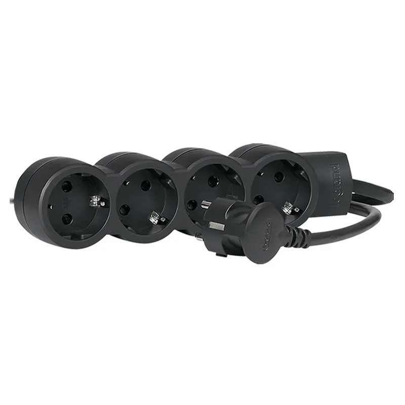 Удлинитель 4X2К+З 3м черный Legrand 695028 - Миниатюра 1