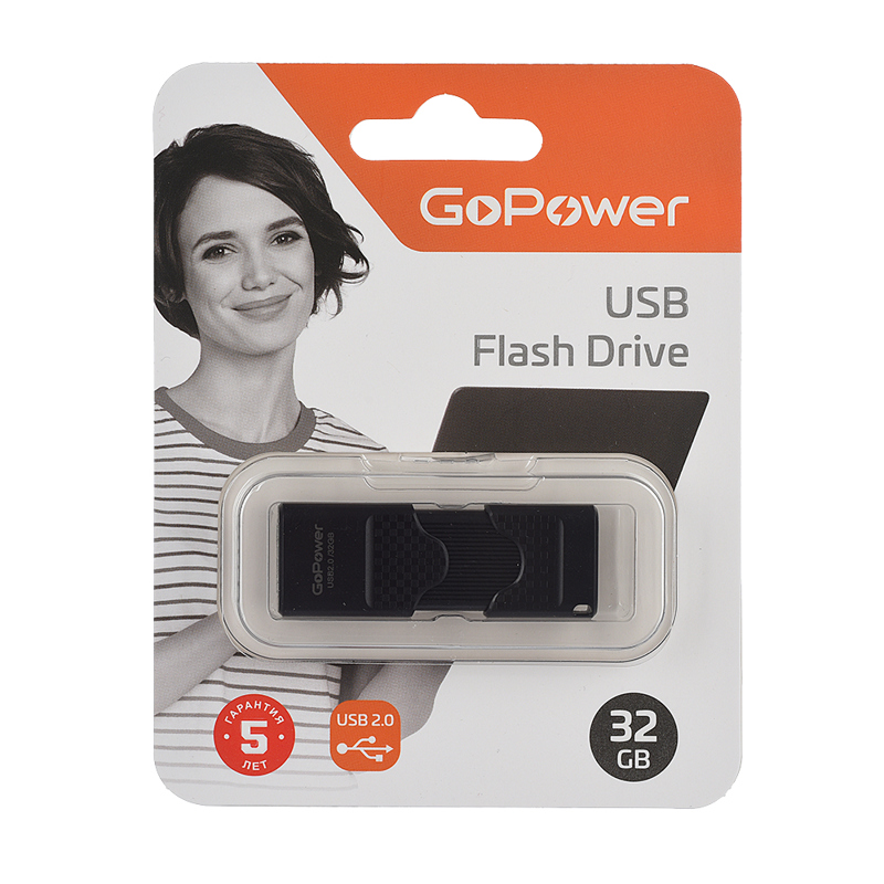 Флеш-накопитель Флеш-накопитель GoPower SLIDER 00-00025964 - Миниатюра 1