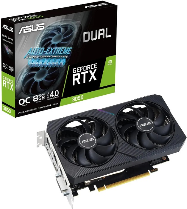 Видеокарта nVidia RTX 3050 Asus DUAL-RTX3050-O8G-V2 - Миниатюра 1