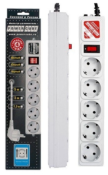Сетевой фильтр 1.9 м PowerCube - Миниатюра 1