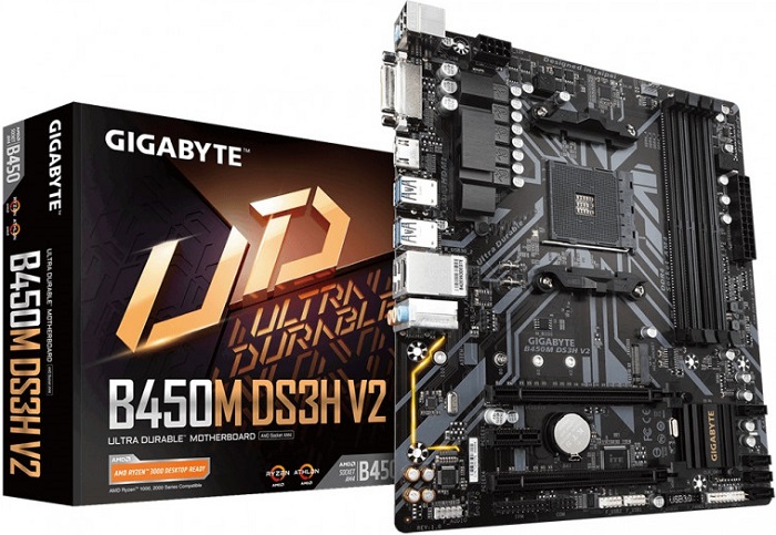Материнская плата AMD B450 Gigabyte B450M DS3H V2