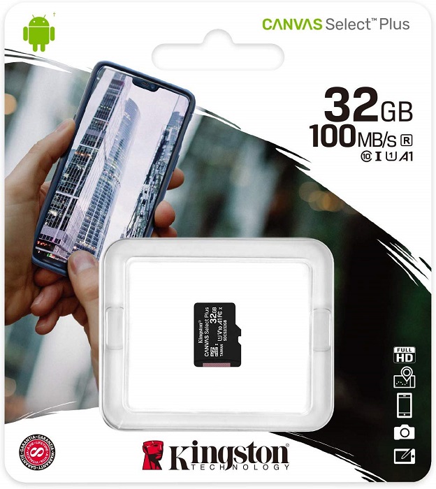 Карта памяти microSDHC  32 ГБ Kingston Canvas Select Plus