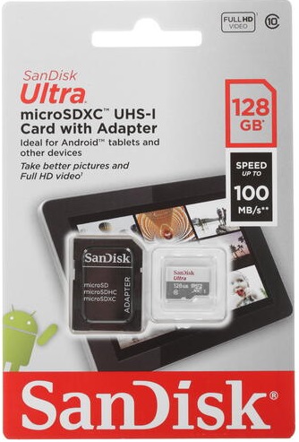 Карта памяти microSDXC 128 ГБ SanDisk Ultra - Миниатюра 1