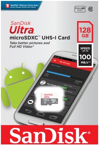 Карта памяти microSDXC 128 ГБ SanDisk Ultra - Миниатюра 1