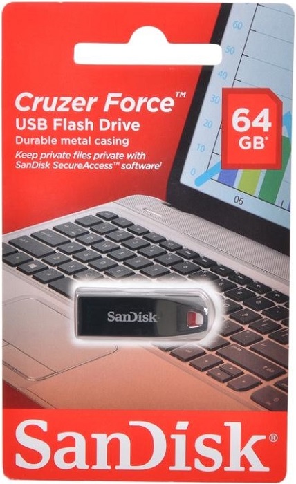 USB-флэш 64 ГБ SanDisk Cruzer Force - Миниатюра 1