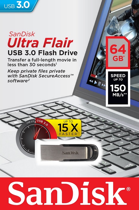 USB-флэш  64 ГБ SanDisk Ultra Flair - Миниатюра 1