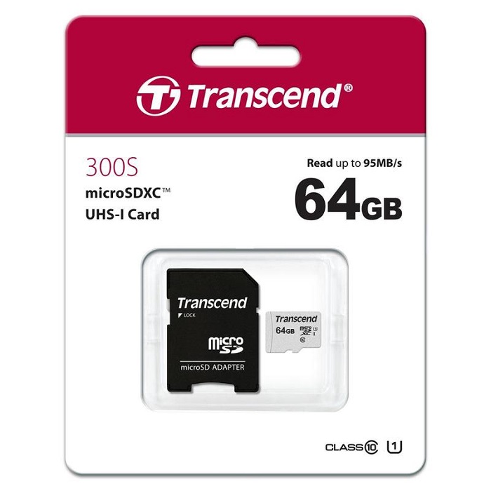 Карта памяти microSDXC 64 ГБ Transcend 300S - Миниатюра 1