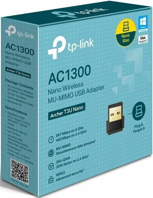 Адаптер WiFi USB TP-Link Archer T3U Nano - Миниатюра 1