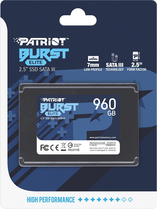 SSD-накопитель 2.5" 960Гб Patriot Burst Elite - Миниатюра 1