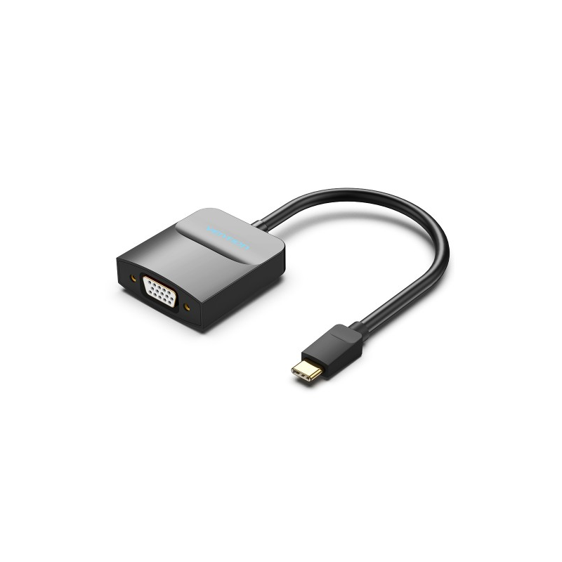 Мультимедиа конвертер Vention USB Type C M/VGA 15F, Черный Vention USB Type C M / VGA 15F