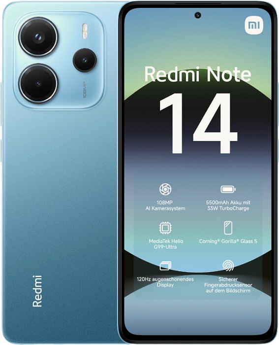 Смартфон Xiaomi Redmi Note 14 8/256Гб Ocean Blue - Миниатюра 1