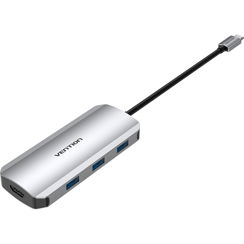 Мультифункциональный хаб Vention USB Type C 7 в 1 Мультифункциональный хаб Vention USB Type-C M/3 x USB 3.0 F+HDMI F+USB Type-C F+SD F+TF F - Миниатюра 1