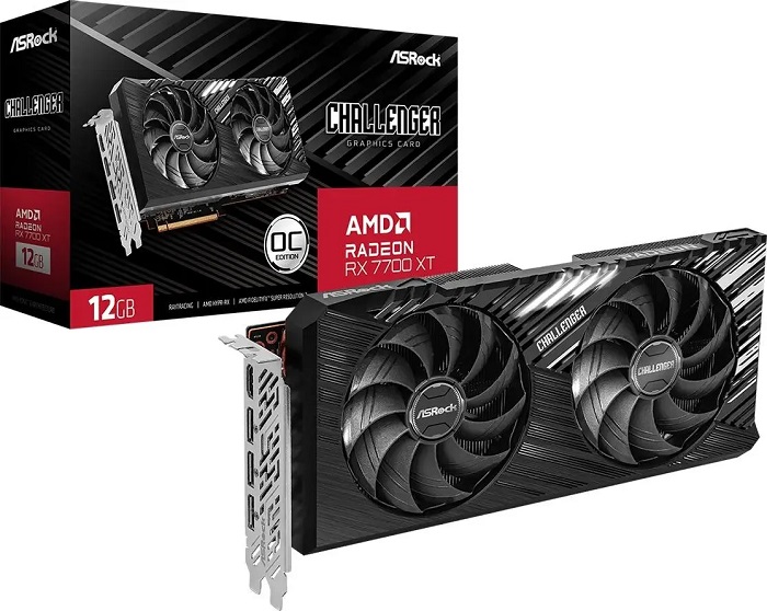 Видеокарта AMD Radeon RX 7700 XT ASRock Challenger OC - Миниатюра 1