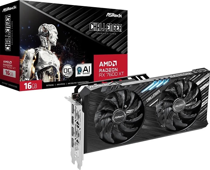 Видеокарта AMD Radeon RX 7600 XT ASRock Challenger OC - Миниатюра 1