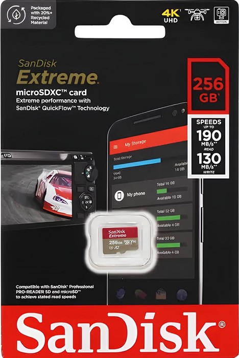 Карта памяти microSDXC 256 ГБ SanDisk Extreme - Миниатюра 1