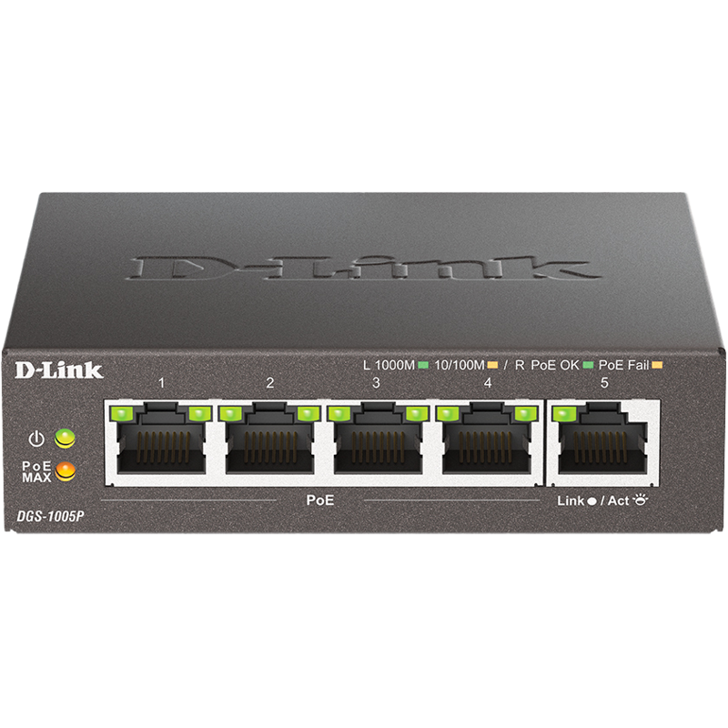 Коммутатор D-Link DGS-1005P/B3A - Миниатюра 1