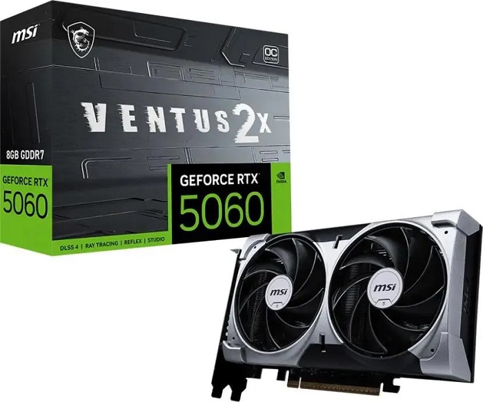 Видеокарта nVidia RTX 5060 MSI RTX 5060 8G VENTUS 2X OC - Миниатюра 1