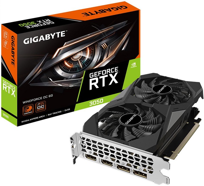 Видеокарта nVidia RTX 3050 Gigabyte WINDFORCE OC-6GD