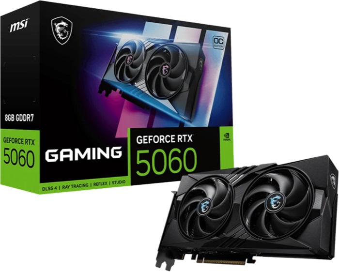 Видеокарта nVidia RTX 5060 MSI RTX 5060 8G GAMING OC - Миниатюра 1