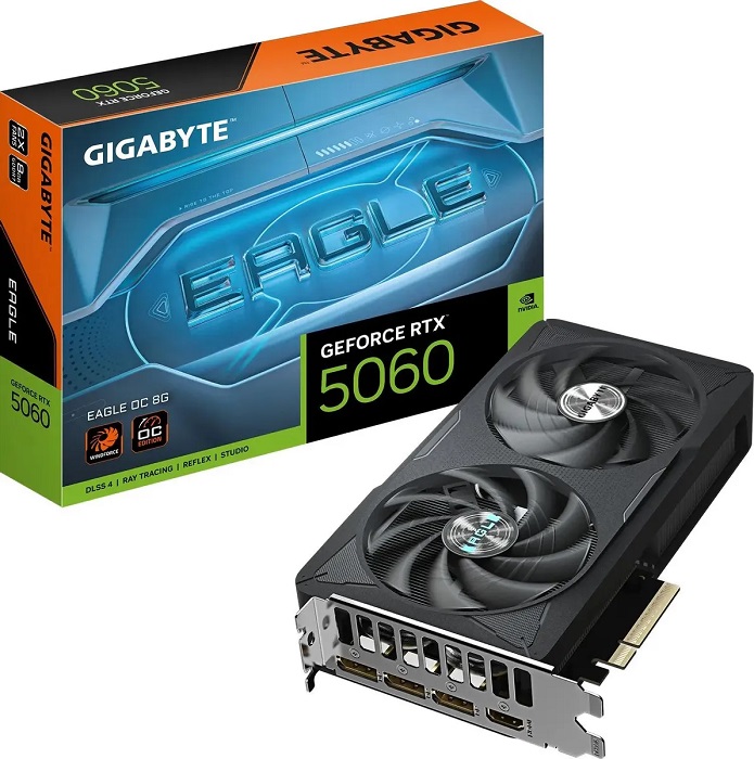 Видеокарта nVidia RTX 5060 Gigabyte RTX 5060 EAGLE OC 8G - Миниатюра 1