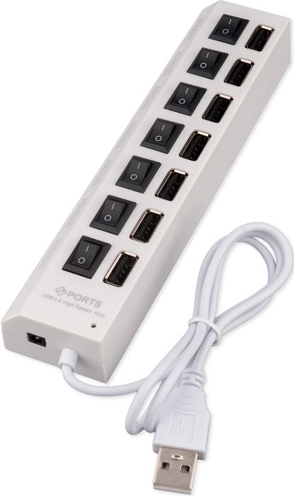 USB-хаб Gembird UHB-U2P7-01W - Миниатюра 1