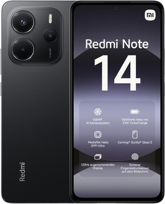 Смартфон Xiaomi Redmi Note 14 8/128Гб Midnight Black