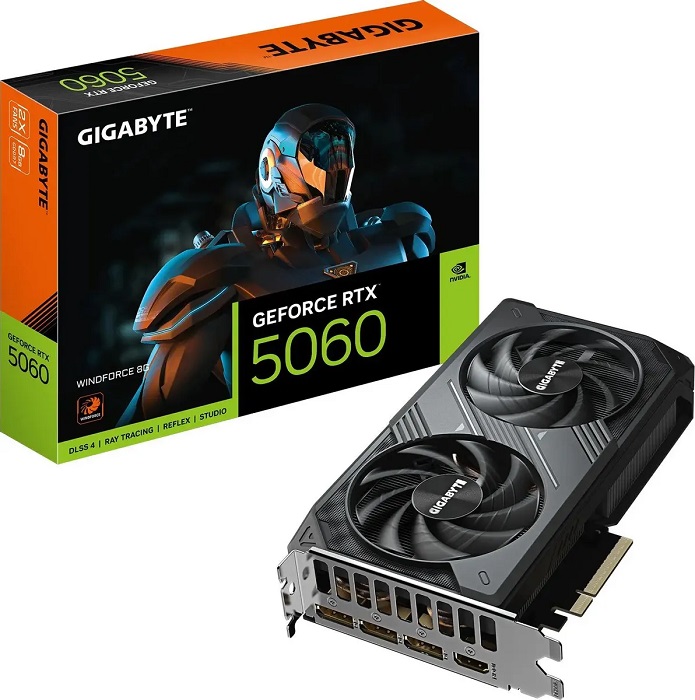 Видеокарта nVidia RTX 5060 Gigabyte RTX 5060 WINDFORCE 8G - Миниатюра 1