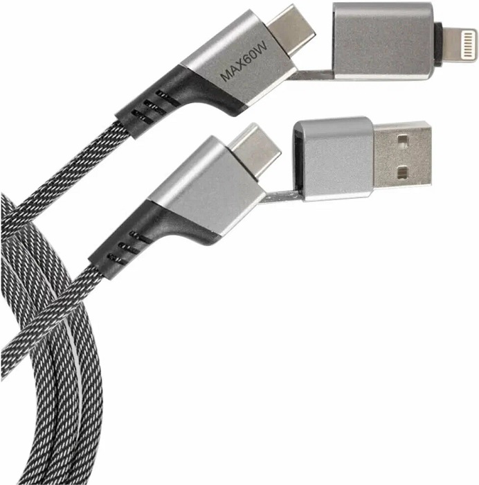 Кабель AM/Type-C,Lightning универсальный Zibelino - Миниатюра 1