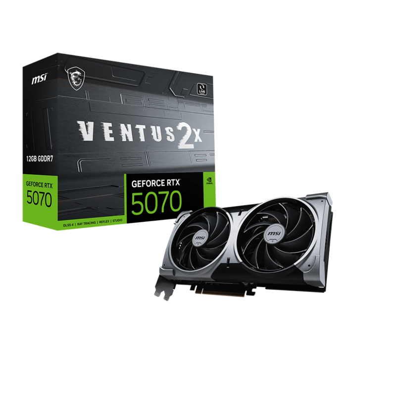 Видеокарта MSI GeForce RTX 5070 12G VENTUS 2X