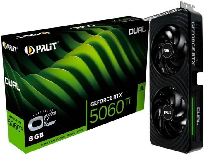 Видеокарта nVidia RTX 5060Ti Palit RTX 5060 Ti Dual OC 8GB - Миниатюра 1