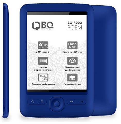 Электронная книга BQ Poem Dark Blue - Миниатюра 1