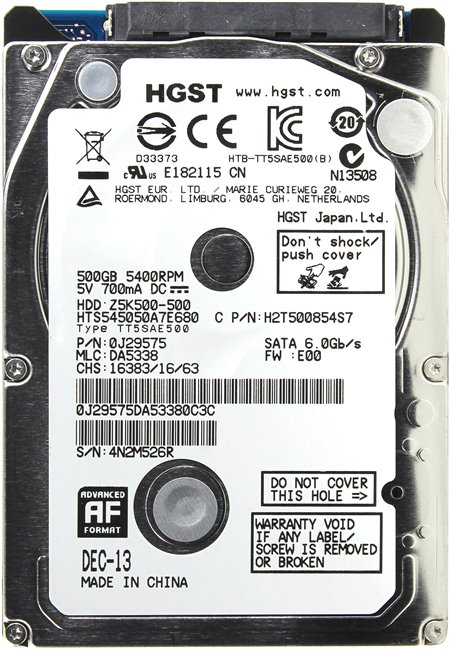 Жесткий диск 2.5" 500Гб Hitachi Travelstar Z5K500