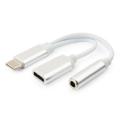 Переходник TypeC Cablexpert (CCA-UC3.5F-02-W); TypeC/Jack3.5+TypeC; белый;