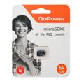 Карта памяти microSD GoPower 64GB Class10