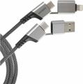 Кабель AM/Type-C,Lightning универсальный Zibelino (ZDAI-4IN1-60W-GRY); 3А;