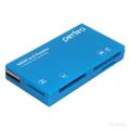 Карт-ридер USB Perfeo (PF-VI-R018); microSD,SD,M2,MS,MMC; синий